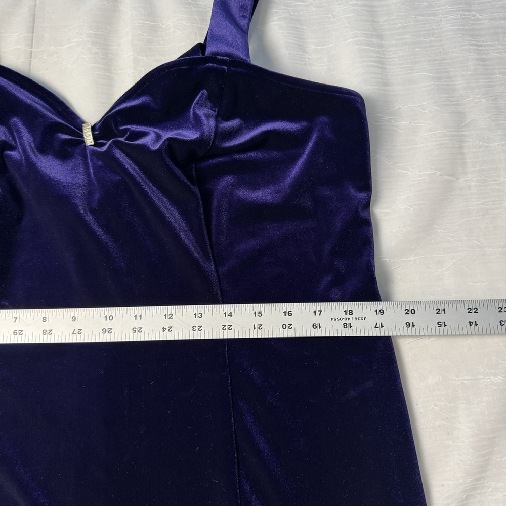 Onyx Nite Velvet Purple Vintage Y2K Formal Sparkly Dress Size 16 - Picture 11 of 13